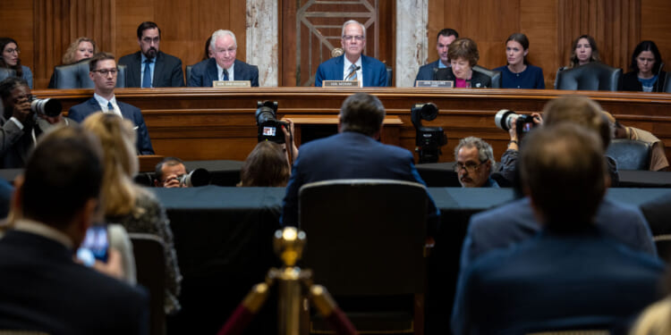 Acting Attorney General Todd Blanche testifies during a Senate Committee on Appropriations, Subcommittee on Commerce, Justice, Science, and Related Agencies.