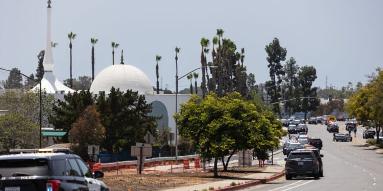 Police respond to a reported active shooter at the Islamic Center of San Diego in San Diego, California, on May 18, 2026.