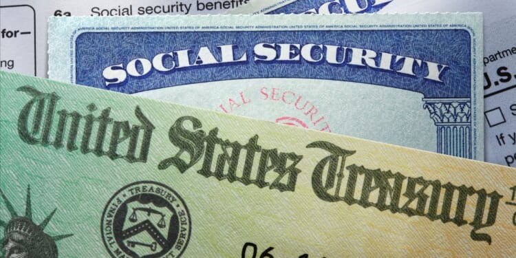 A United States Treasury government check, a tax return, and two social security cards.