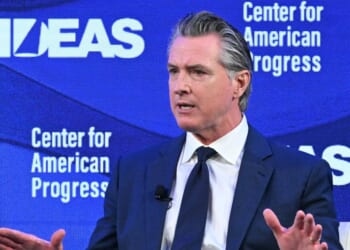 California Gov. Gavin Newsom speaks during the Center for American Progress IDEAS Conference in Washington, D.C., on May 19, 2026.