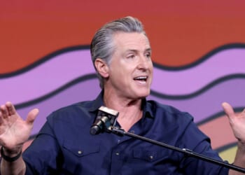 Gov. Gavin Newsom speaks at Networth and Chill podcast at the Vox Media Podcast Stage at SXSW on March 15, 2026, in Austin, Texas.