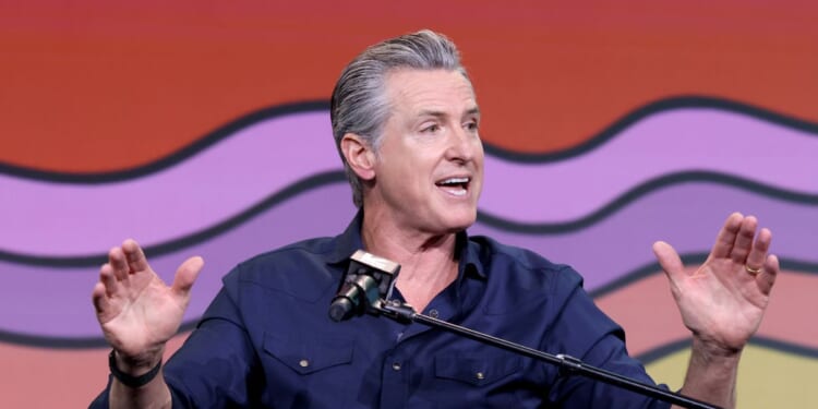 Gov. Gavin Newsom speaks at Networth and Chill podcast at the Vox Media Podcast Stage at SXSW on March 15, 2026, in Austin, Texas.