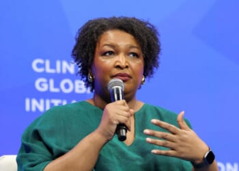 Stacey Abrams speaks onstage during the Clinton Global Initiative 2025 Annual Meeting at New York Hilton Midtown on Sept. 25, 2025, in New York City.