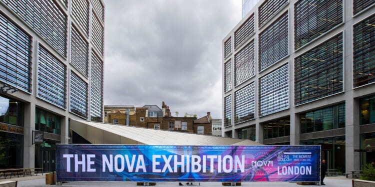 A general view of the Nova Exhibition, "06:29AM - The Moment Music Stood Still" is seen Monday in London, England. The exhibition opens in London Wednesday for six weeks, inviting visitors to reflect as they step into a recreation of the Nova Music Festival site, where 413 people were killed during the Oct. 7, 2023, Hamas attacks on Israel.