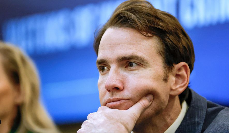 Rep. Kevin Kiley, R-Calif., listens to testimony as the House Judiciary Subcommittee on Oversight holds a field hearing on violent crime in Charlotte, N.C., Sept. 29, 2025. (AP Photo/Nell Redmond) ** FILE **