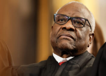 Associate Supreme Court Justice Clarence Thomas looks on inauguration ceremonies in the Rotunda of the U.S. Capitol on Jan. 20, 2025 in Washington, DC. Donald Trump takes office for his second term as the 47th president of the United States. (Photo by Chip Somodevilla/Getty Images)