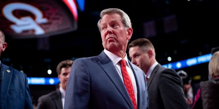 Georgia Gov. Brian Kemp walks through the CNN Spin Room ahead of a CNN Presidential Debate on June 27, 2024, in Atlanta, Georgia.