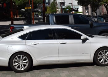 A picture of a white Chevy Impala in Houston, Texas, on Sept. 28, 2024.