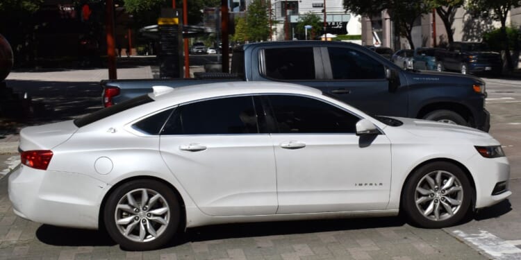 A picture of a white Chevy Impala in Houston, Texas, on Sept. 28, 2024.