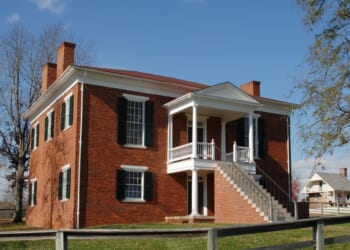 While en route to surrender his Army of Northern Virginia to General Ulysses S. Grant on April 9, 1865, General Robert E. Lee rode past Appomattox Courthouse in rural Virginia.