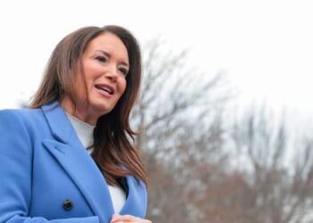 Agriculture Secretary Brooke Rollins speaks to reporters outside of the White House on Feb. 12, 2026, in Washington, D.C.