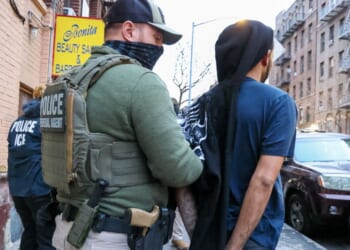 The New York City Fugitive Operations Team arrests an illegal Dominican national in a file photo dated Jan. 28, 2025.