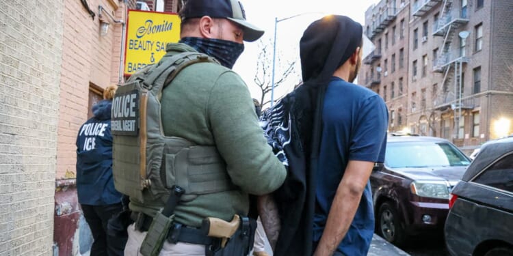 The New York City Fugitive Operations Team arrests an illegal Dominican national in a file photo dated Jan. 28, 2025.