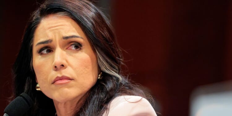 Director of National Intelligence Tulsi Gabbard looks on during a House Select Intelligence Committee hearing on March 19, 2026 in Washington, DC.