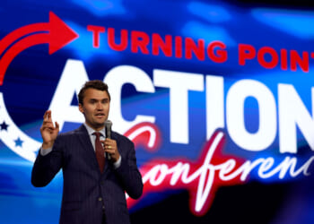 Founder and executive director of Turning Point USA Charlie Kirk speaks at the opening of the Turning Point Action conference on July 15, 2023.