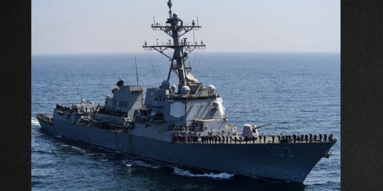 The USS Truxtun, seen in a file photo dated Feb. 13, 2023, was one of three vessels fired upon, reportedly responding with "self-defense strikes against multiple Iranian missiles, drones, and small craft."