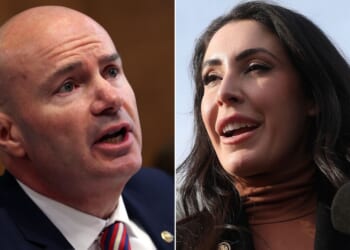 GOP Rep. Anna Paulina Luna of Florida, right, clarified that the documents were taken months ago, not this week. Regardless of the timing, GOP Sen. Mike Lee of Utah, left, said the act was potentially treasonous.