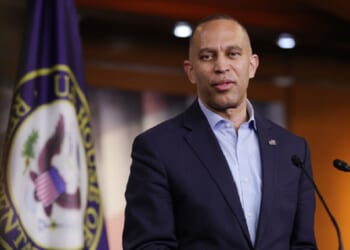 House Minority Leader Hakeem Jeffries, pictured at an April 20 news conference.