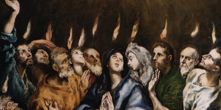 Detail El Greco's painting of Pentecost