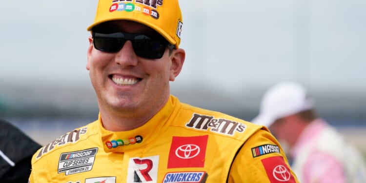 Kyle Busch waits at the start of the NASCAR Xfinity Series race in Lebanon, Tennessee, on June 19, 2021.