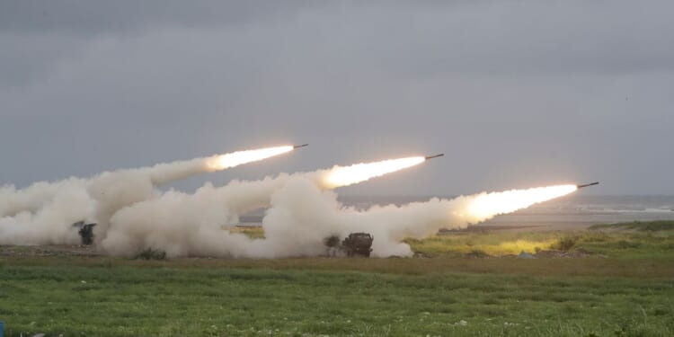 Taiwan fires rockets in China’s direction from a U.S.-supplied mobile launching system in drill