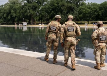 Patrols and nanobubbles continue at the Reflecting Pool as Trump looks for a renovation do-over