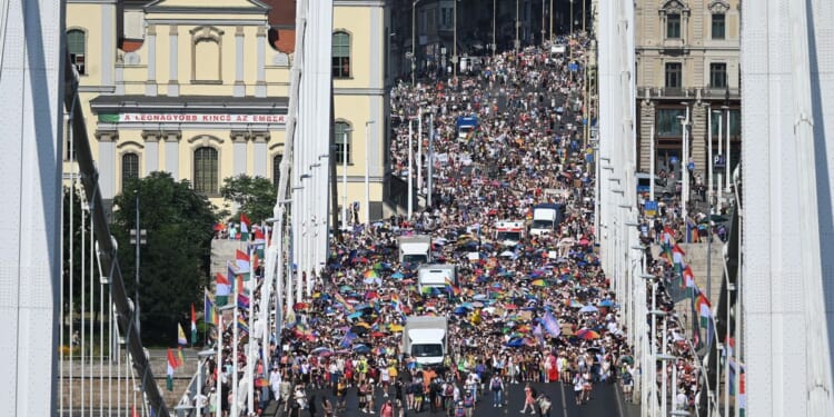 Tens of thousands march in the first Budapest Pride since Viktor Orban was voted out