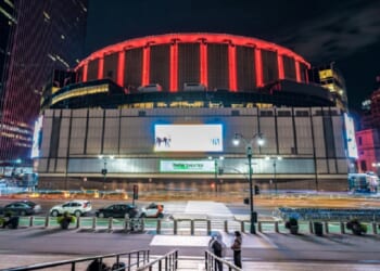 New York City's Madison Square Garden is pictured in a night file photo from October 2019.