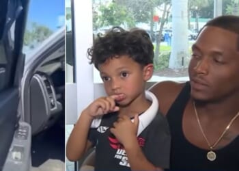 Dominique Woods had to move quickly when his young children were accidentally locked in his truck on a hot day.