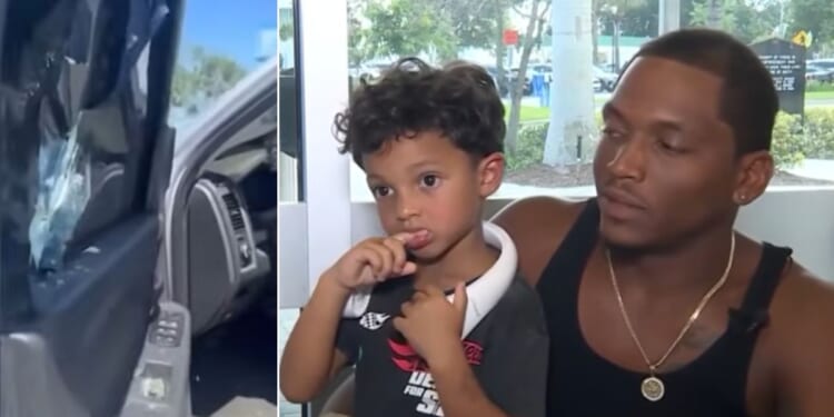 Dominique Woods had to move quickly when his young children were accidentally locked in his truck on a hot day.