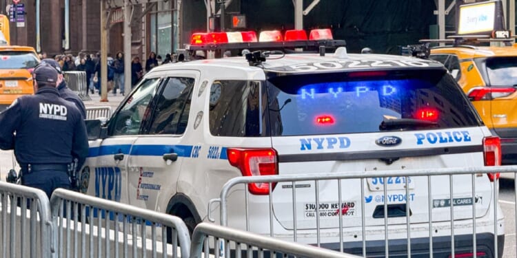 A New York City police car is pictured in a January file photo.