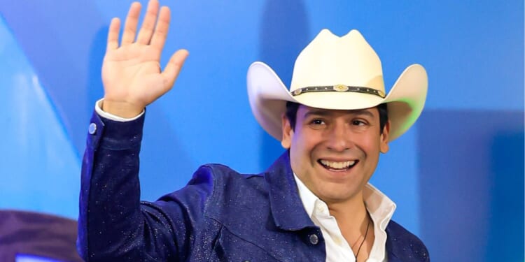 Bobby Pulido, singer and candidate for the 15th district of Congress in Texas, poses at a news conference on March 15 in Hermosillo, Mexico