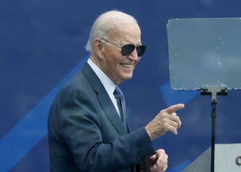 Former President Joe Biden attends the dedication ceremony for the opening of the Barack Obama Presidential Center, in John Lewis Plaza, on June 18, 2026, in Chicago, Illinois.