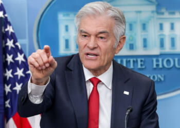 Mehmet Oz speaks at a White House press briefing.