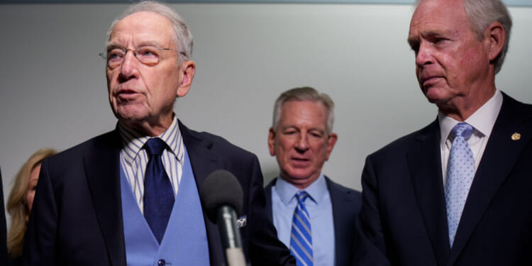 Senate Judiciary Committee Chairman Sen. Chuck Grassley, R-Iowa, and Sen. Ron Johnson, R-Wis. (Andrew Harnik/Getty Images)