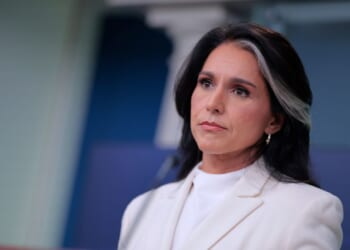 Director of National Intelligence Tulsi Gabbard talks to reporters in the Brady Press Briefing Room at the White House on July 23, 2025, in Washington, D.C.