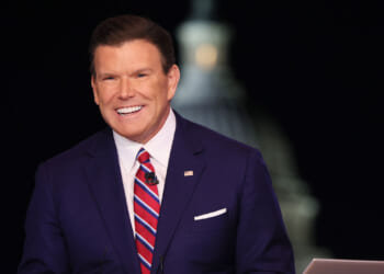 Fox News hosts Bret Baier appears on air during the Fox News Special prior to President Trump's Joint Address to Congress at the FOX News D.C. Bureau on March 04, 2025 in Washington, DC.