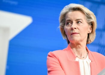 European Commission President Ursula von der Leyen attends the final press conference as part of the EU Summit at the EU headquarters in Brussels, Belgium, on June 19, 2026.