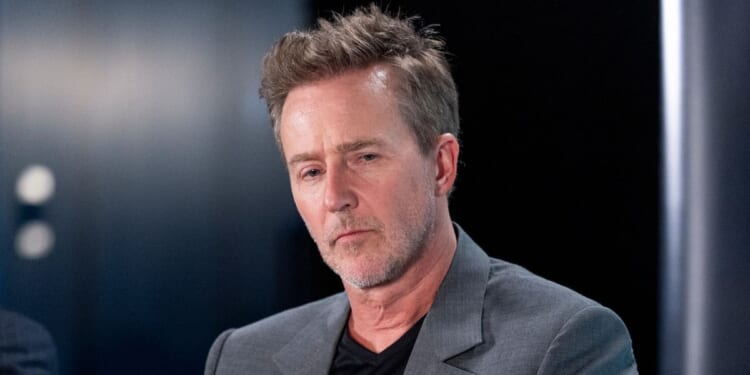 Edward Norton attends SiriusXM's Front Row with the cast of "The Invite" at DGA Theatre on June 24, 2026, in Los Angeles, California.