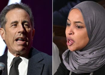 Minnesota Democratic Rep. Ilhan Omar, right, was furious about comedian Jerry Seinfeld's remark.