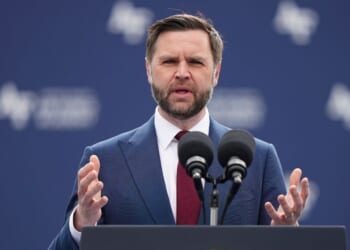 Vice President J.D. Vance speaks at the United States Air Force Academy Graduation Ceremony at Falcon Stadium at the United States Air Force Academy on May 28, 2026, in Colorado Springs, Colorado.