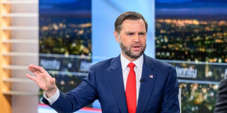 Vice President J.D. Vance visits the show "Hannity" with host Sean Hannity at Fox News Channel Studios on June 15, 2026, in New York City.