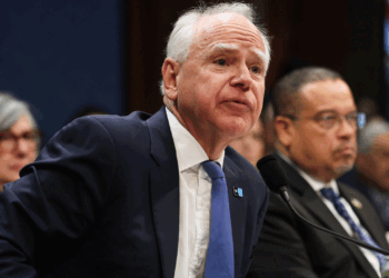 Minnesota Gov. Tim Walz testifies during a House Oversight and Government Reform Committee hearing in the U.S. Capitol Building on March 04, 2026 in Washington, DC. The committee held the hearing to examine the alleged misuse of federal funds intended for Minnesota social services and Medicaid programs. (Photo by Anna Moneymaker/Getty Images)