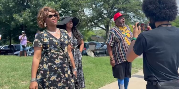 Karmelo Anthony supporters yelled at a lone demonstrator outside the Texas courthouse where Anthony's murder trial is being held.