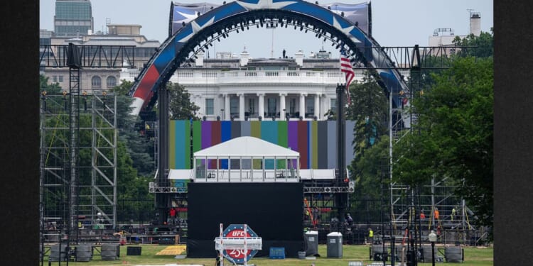 Preparations continue for the Ultimate Fighting Championship Freedom 250 event on the White House South Lawn in Washington, D.C.