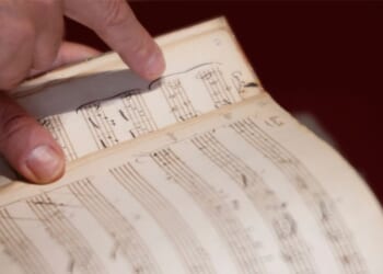 A handwritten notebook of Wolfgang Amadeus Mozart's music was discovered at the National Library of France in Paris.