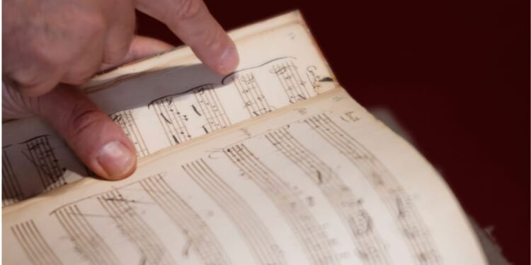 A handwritten notebook of Wolfgang Amadeus Mozart's music was discovered at the National Library of France in Paris.