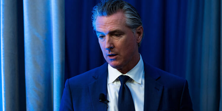 California Governor Gavin Newsom steps on stage to give remarks at the Center for American Progress Ideas Conference at the Mayflower Hotel in Washington, D.C., U.S., May 19, 2026. REUTERS/Annabelle Gordon