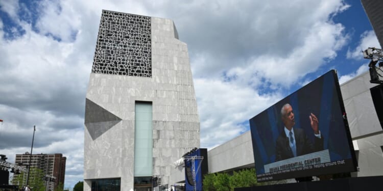 Former President Barak Obama speaks during opening day of the Barack Obama Presidential Center in Chicago, Illinois, on June 18, 2026.