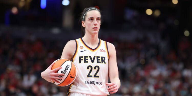 Caitlin Clark of the Indiana Fever during the game against the Phoenix Mercury at Gainbridge Fieldhouse on June 24, 2026, in Indianapolis, Indiana.